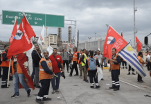 Paro indefinido restringe al mínimo la principal terminal de contenedores de Montevideo